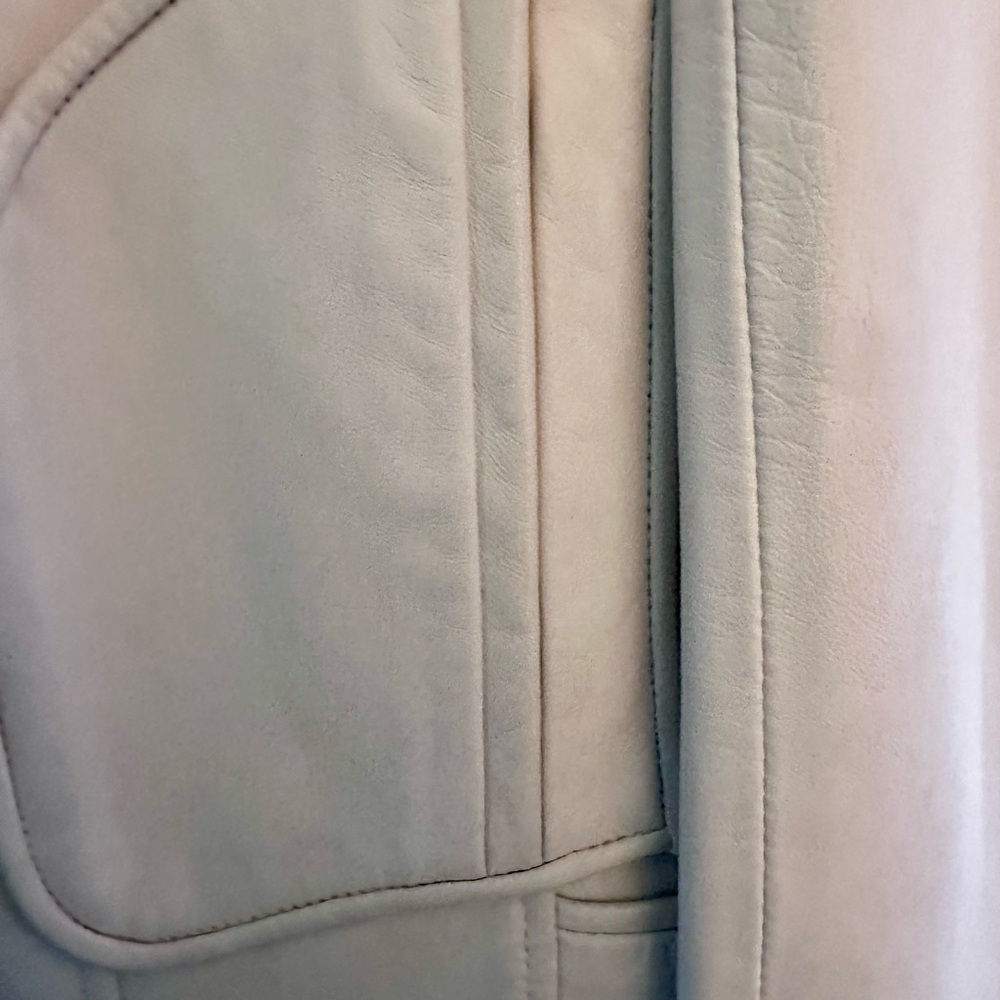 Diane Von Furstenberg White Motorcycle Jacket with gold accents - Picture 8 of 8